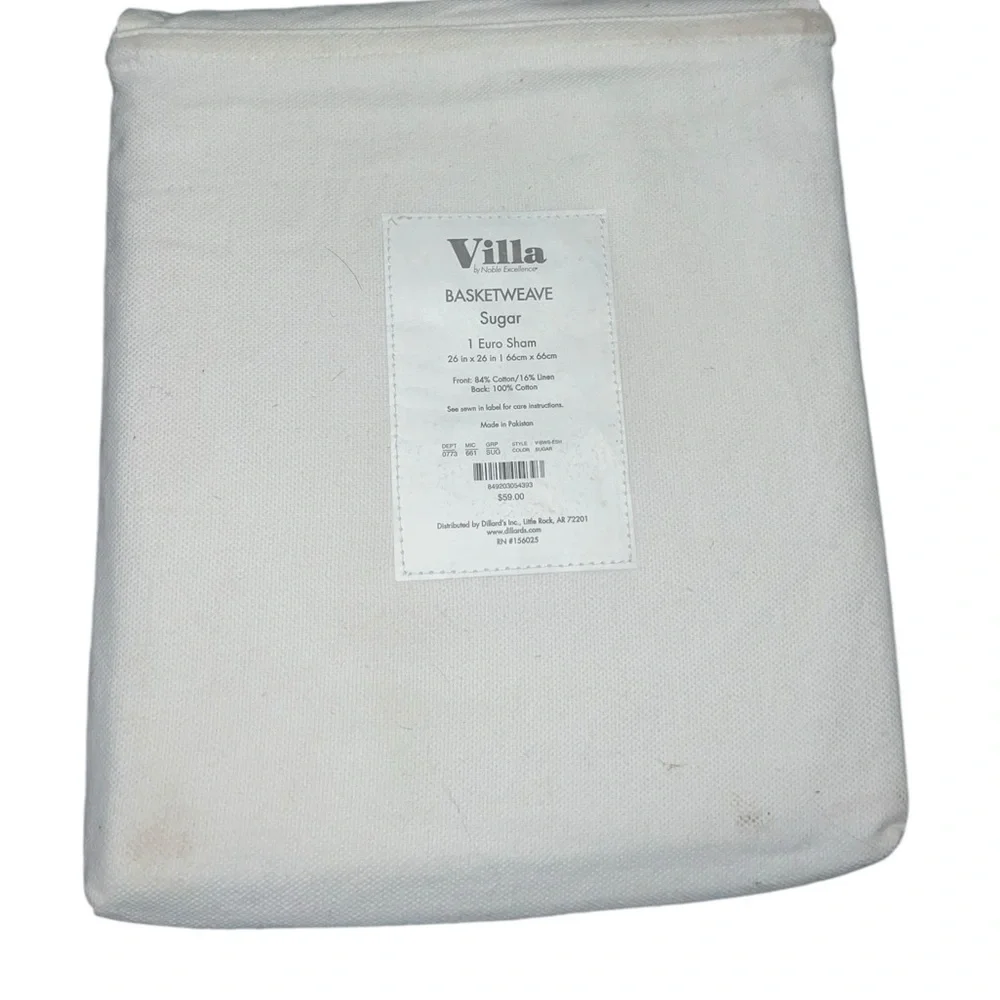 ✅New! Villa by Noble Excellence Basketweave Sugar 2 Euro Sham